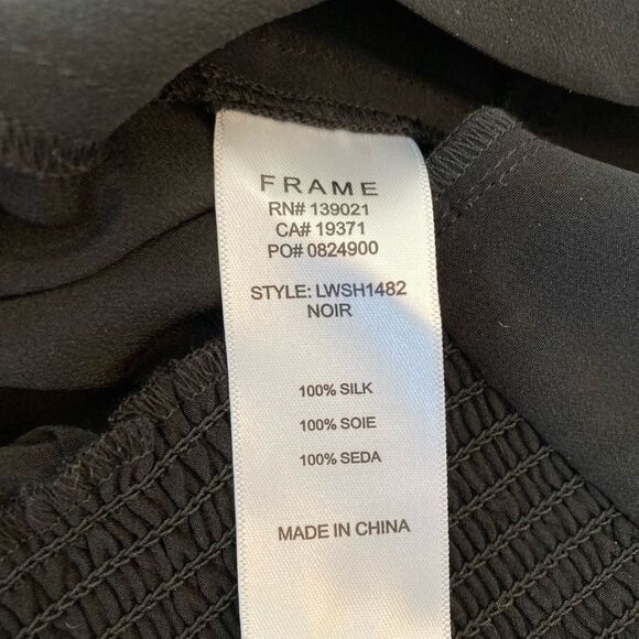 FRAME BNWT pure silk sexy high neck button with cutout neckline silk blouse🦋 - Picture 8 of 9